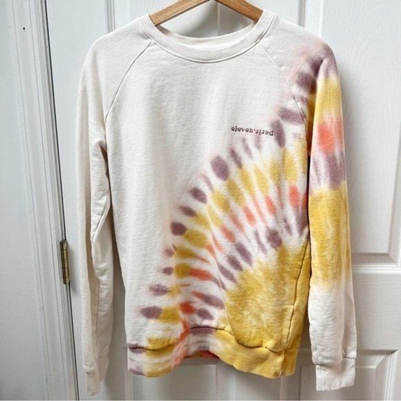 Eleven Paris Diagonal Tie Dye Cotton Sweatshirt - Picture 4 of 6